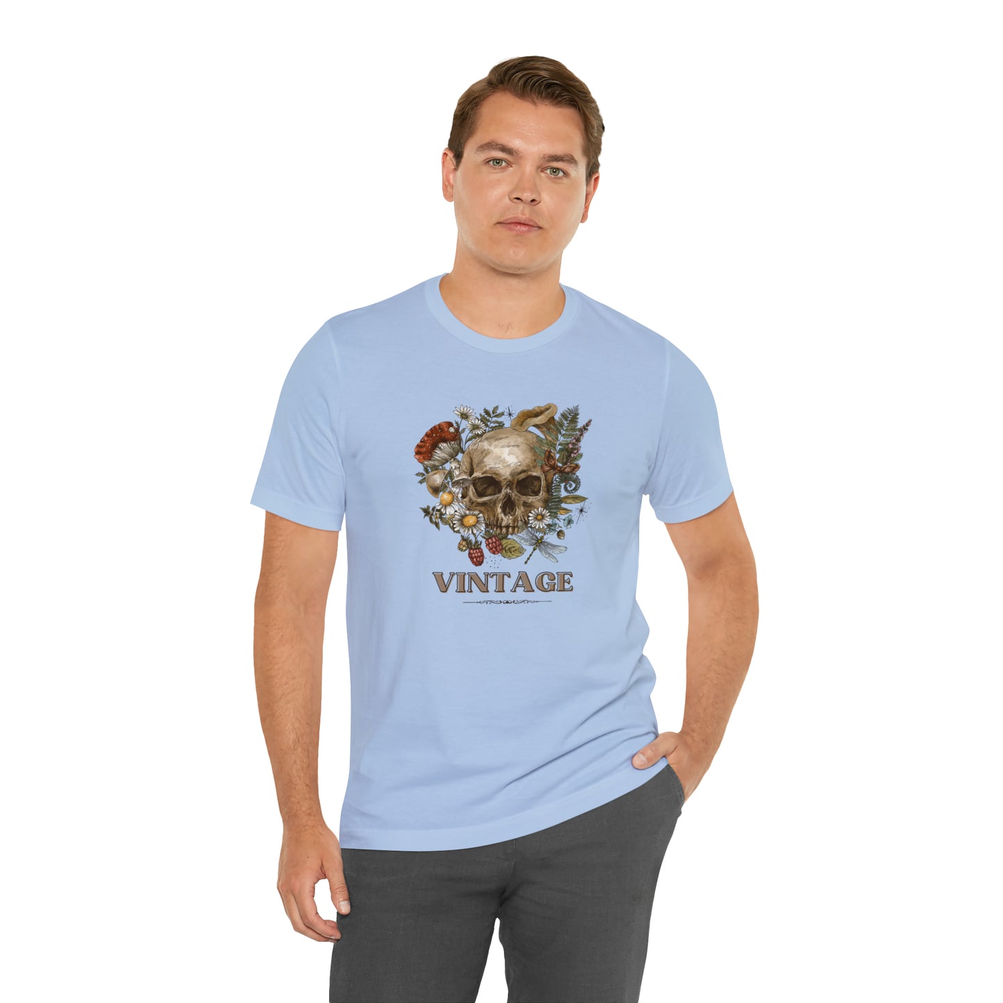 Vintage retro shirt skeleton head shirt Halloween tee Floral Shirt unisex Retro Themed vintage Gift christmas gift