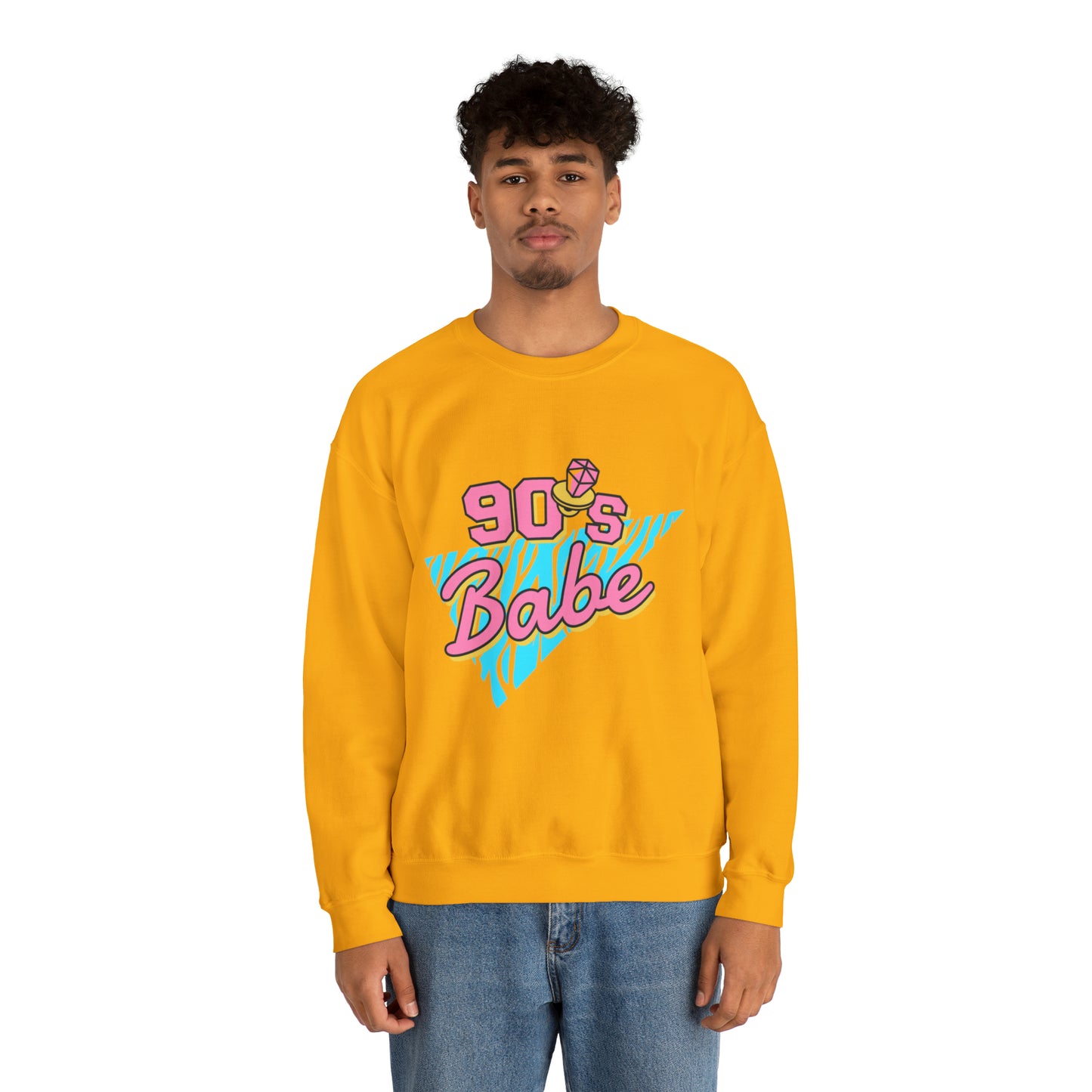 90's Babe Sweatshirt, Pink blue shirt, Unisex Heavy Blend Crewneck Sweatshirt