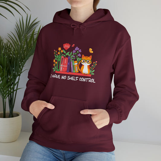 Cat lover hoodie book lover sweater BookShelf control orange cat Shirt Halloween Cat Sweatshirt Gift for Cat Lover Gift for Cat Mom Gift