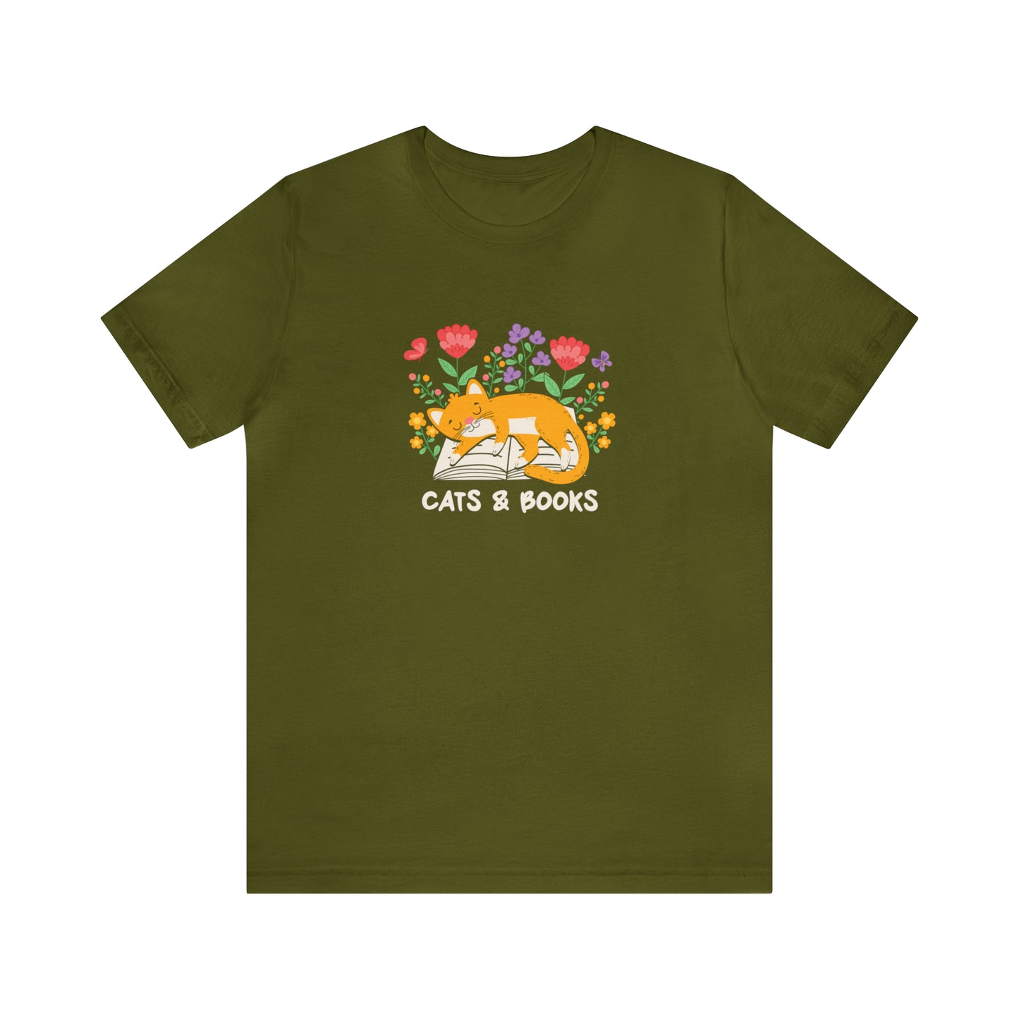 Cat Mom Shirt Cat Lover Tee Cute Book Cat Shirt Floral Book Shirt Book Lover Sweatshirt Reader Bookish Tee Cat Themed Gift For Women for men