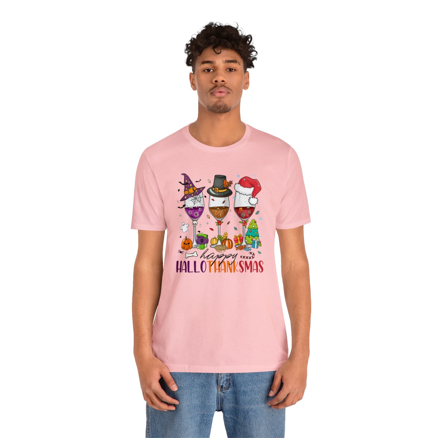 Wine lover shirt Happy holidays shirt Hallothanksmas gift for her gift for him happy Hallothanksmas Shirt Christmas gift Thanksgiving shirt