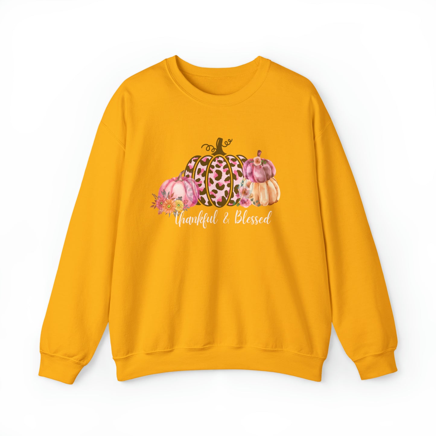 Thankful and blessed Sweatshirt thanksgiving sweater gift for her women's sweater best friend gift Christmas gift pink pumpkin