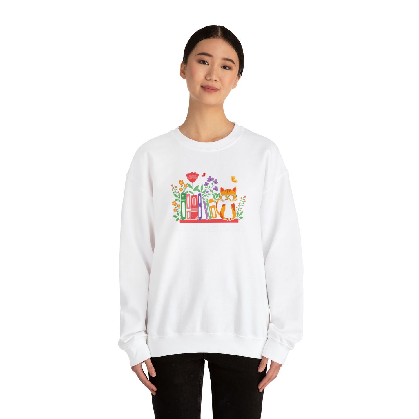 Cat lover Sweatshirt book lover sweater BookShelf control orange cat Shirt Halloween Cat Sweatshirt Gift for Cat Lover Gift for Cat Mom Gift