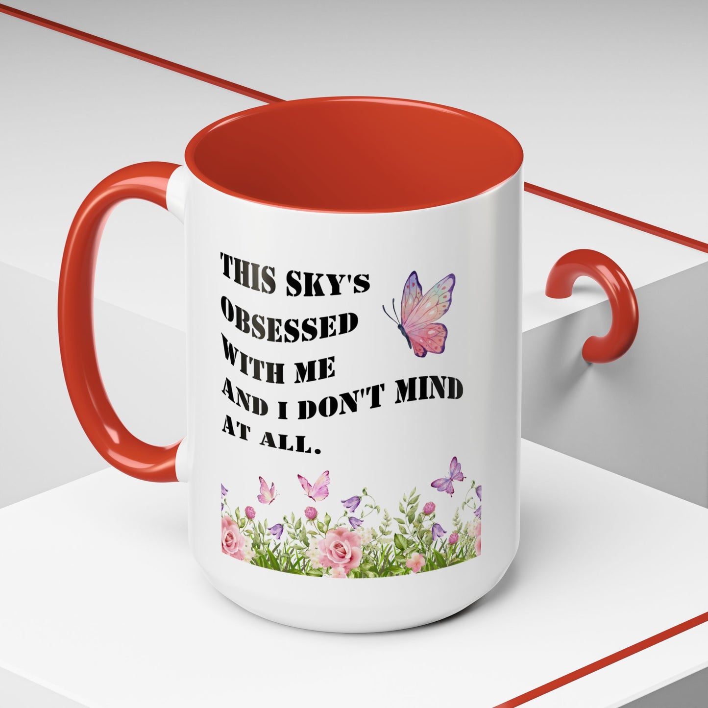 Morning affirmations mug sky's obsessed with me manifesting mug delulu era mug Christmas gift for her gift for him bestie Mug