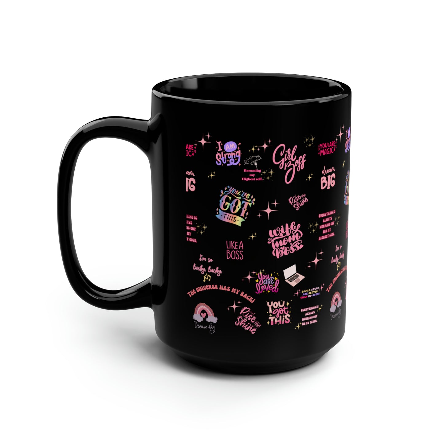 Positive affirmations Coffee Mug black girlboss mug birthday gift wife mom boss mug gift for her gift for wife Mugs tea Christmas gift 15oz