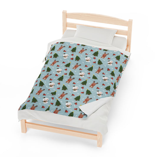 Snowman Christmas tree Blanket holiday blanket christmas movie watching blanket Merry christmas  blanket Velveteen Plush Blanket