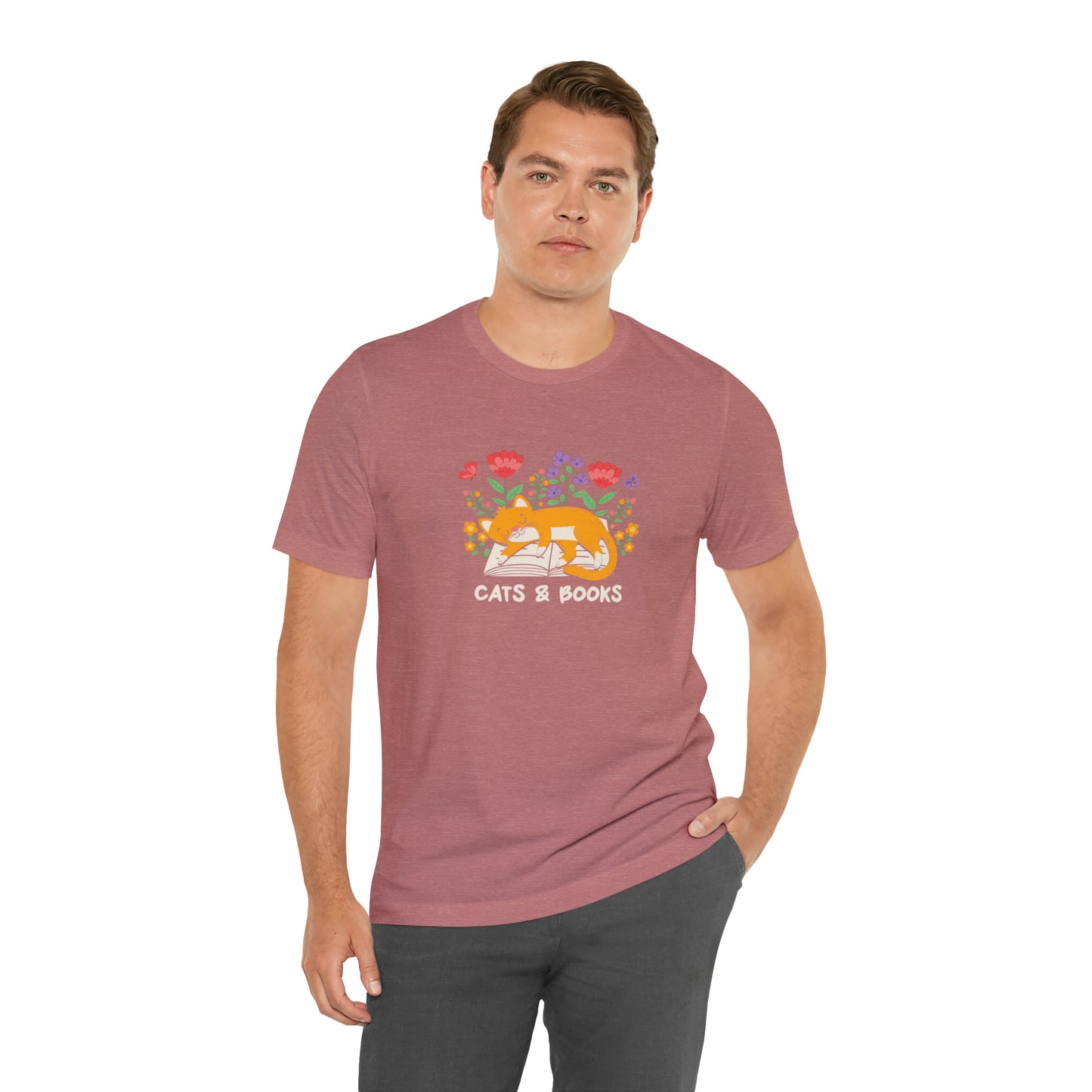 Cat Mom Shirt Cat Lover Tee Cute Book Cat Shirt Floral Book Shirt Book Lover Sweatshirt Reader Bookish Tee Cat Themed Gift For Women for men
