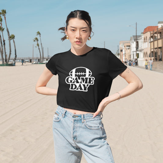 Football Mom crop top football season shirt gift for Mom gifts for her gift for her gift for him yoga crop top zen shirt Women's Tee