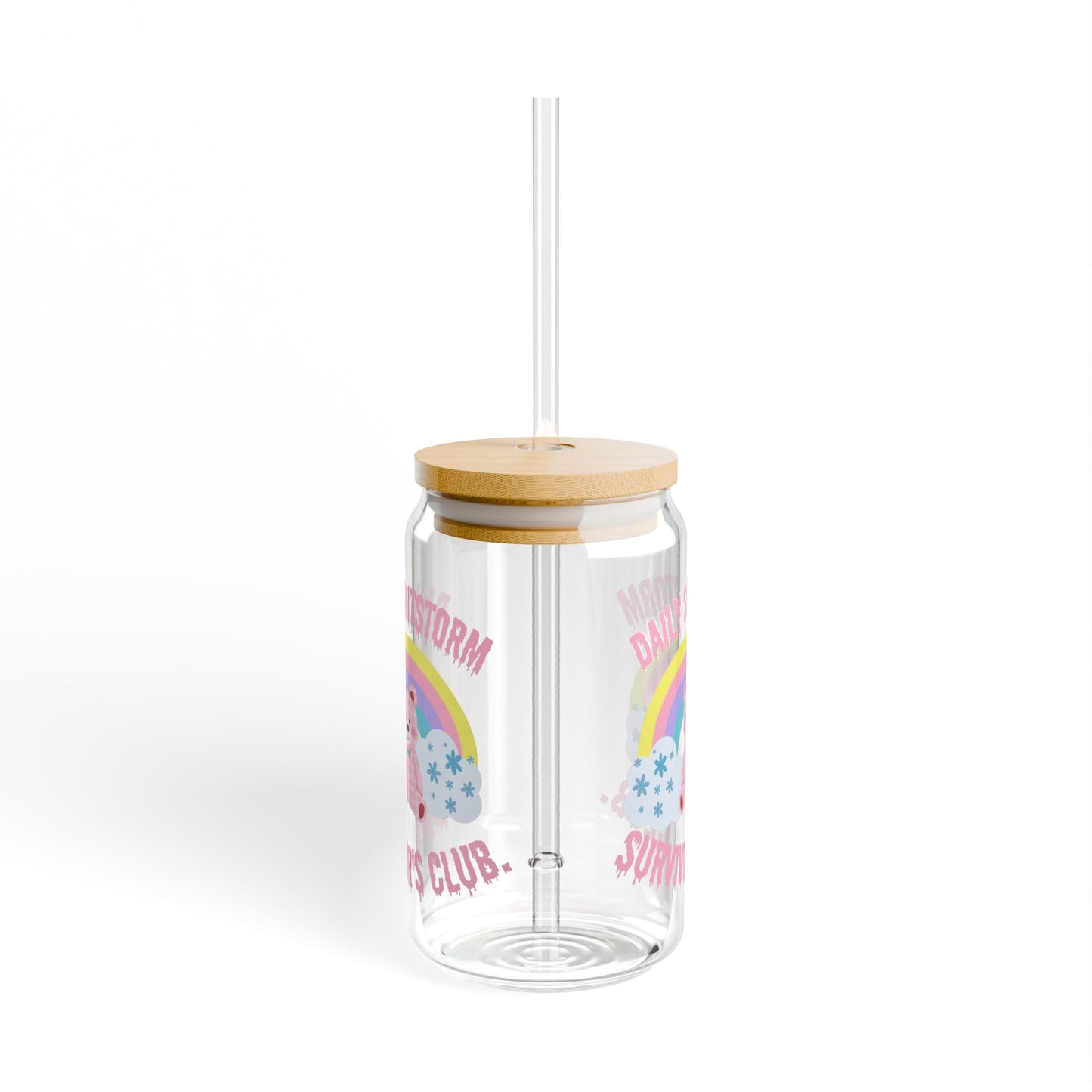 Funny Boss glass Daily Shitstorm survivor's club mug sipper glass floral glass gift for her gift for teacher for mom bestie Sipper Glass
