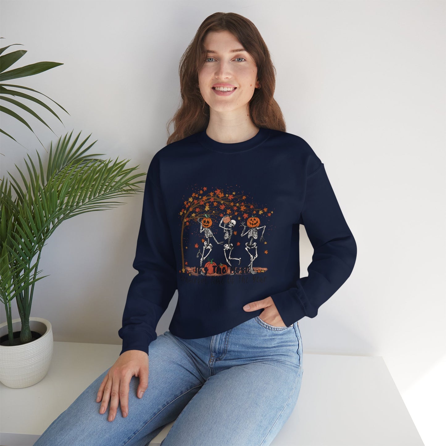 Halloween sweatshirt skeleton fall vibes Its the most wonderful time of the year sweater funny Halloween sweater fall Shirt best friend gift