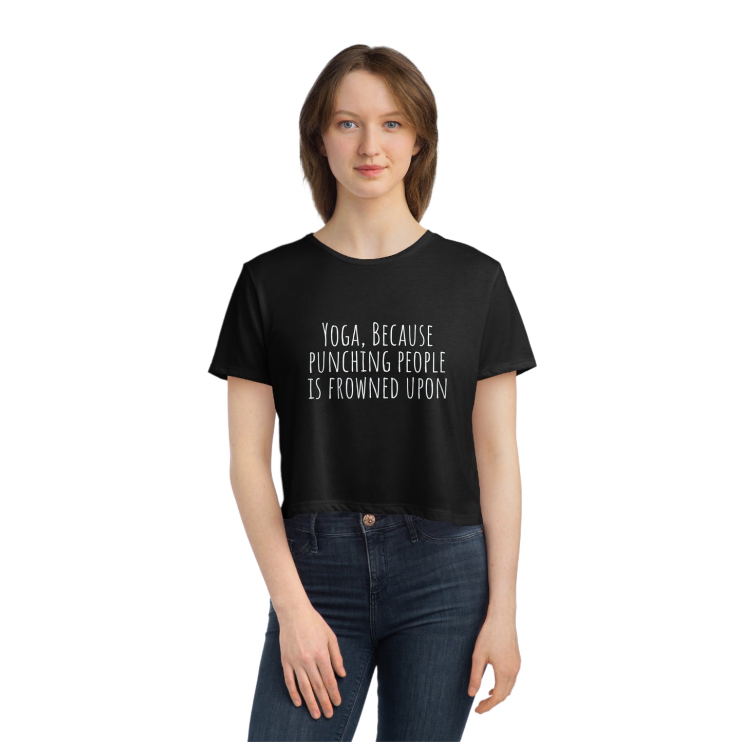 Yoga top yoga because punching people is frowned upon shirt women's rights shirt yogawear spiritual clothes bohemian gift for her Flowy