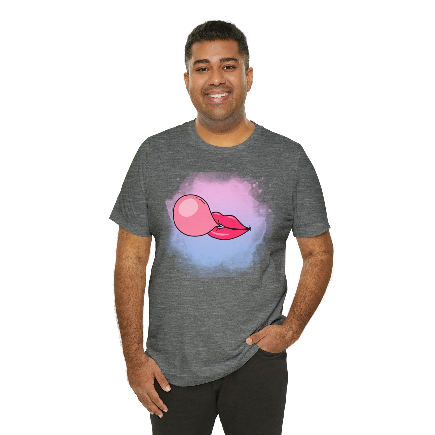 Bubble gum kiss shirt, Pink Gum Shirt, Galantine gift travel shirt, best friend trip, girls vacation trip, Unisex Jersey Short Sleeve Tee