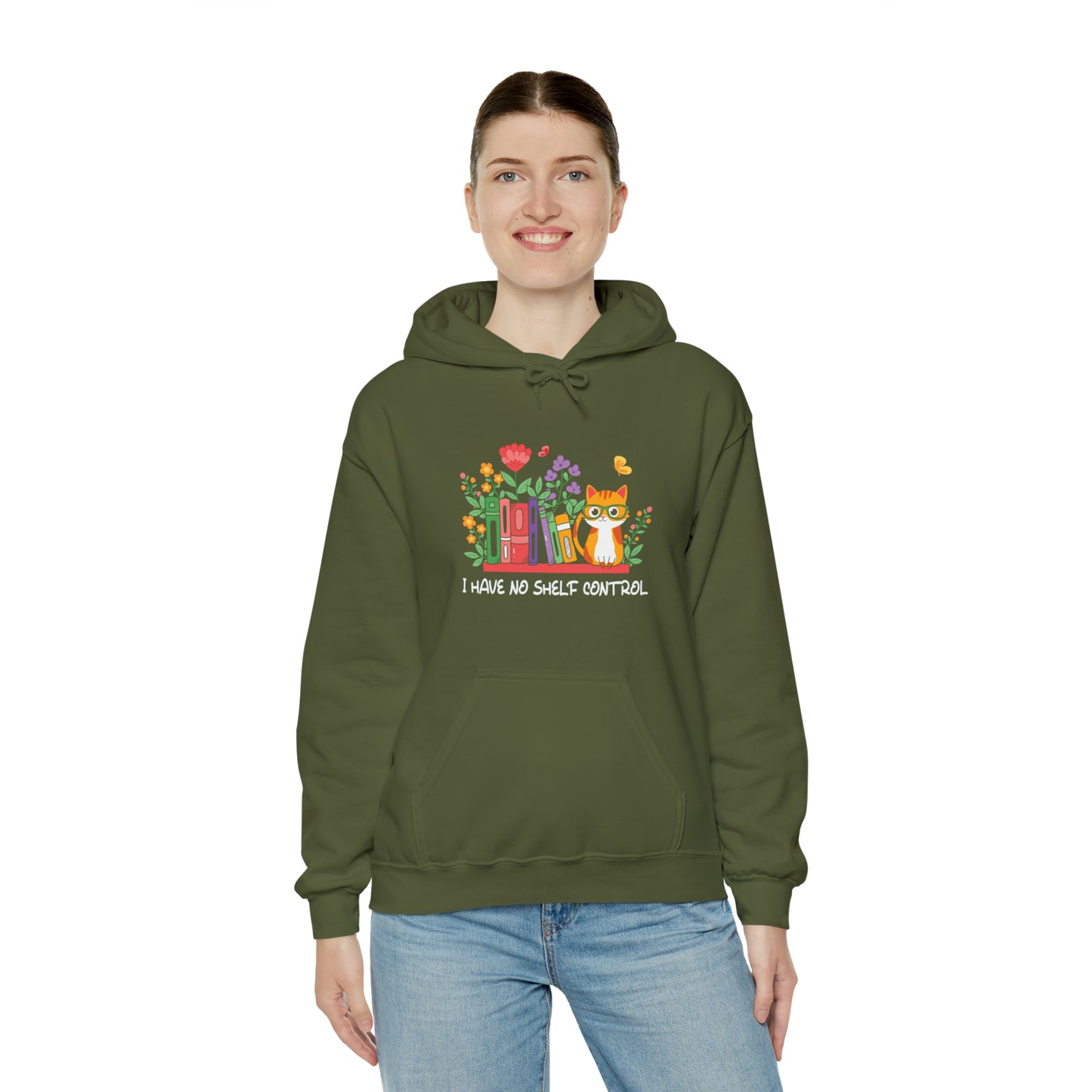 Cat lover hoodie book lover sweater BookShelf control orange cat Shirt Halloween Cat Sweatshirt Gift for Cat Lover Gift for Cat Mom Gift