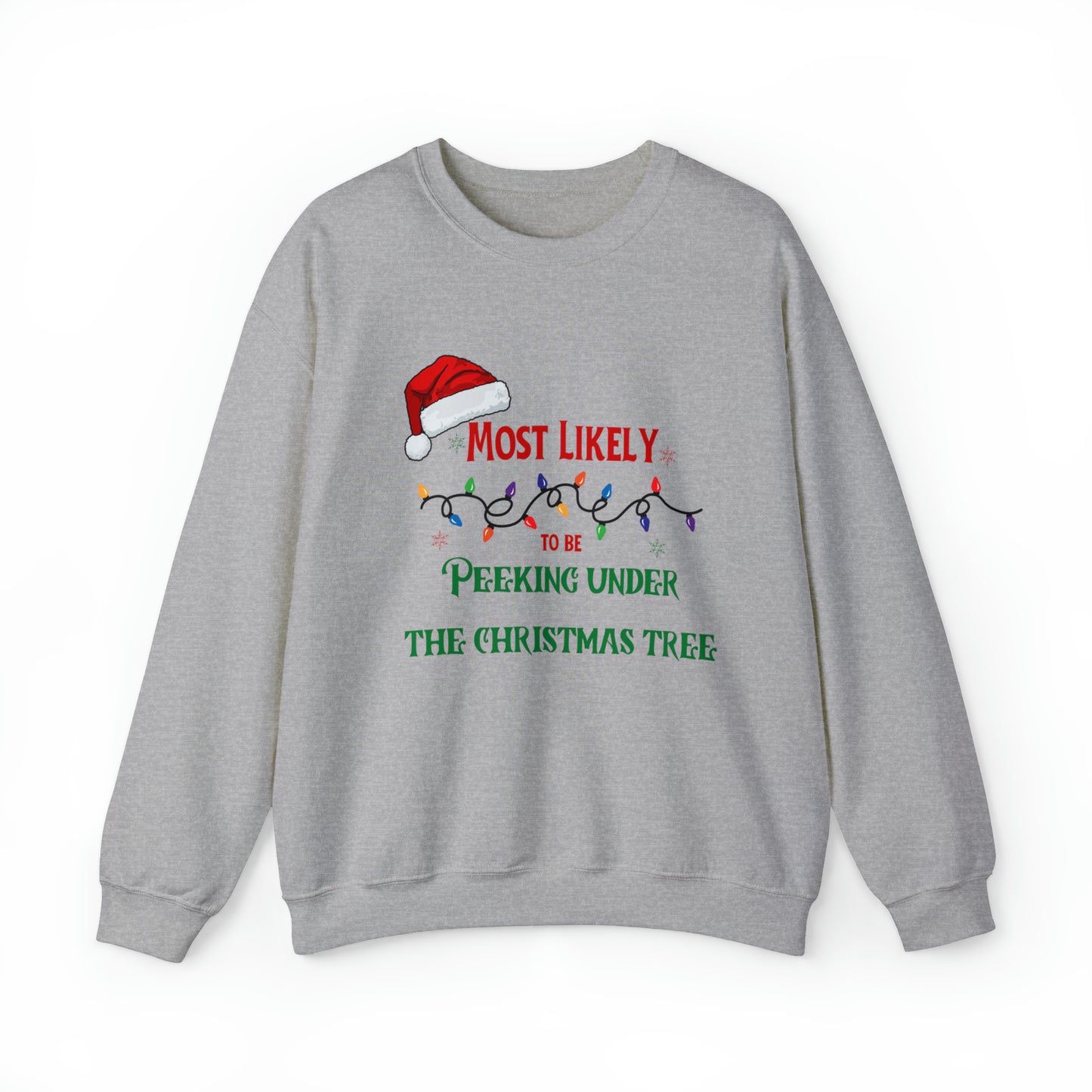 Matching Family Christmas Shirts Most likely to peek under the Christmas tree Santa claus Hat family tshirts Family Christmas Shirt, Matching Xmas Tees Custom Christmas T shirt photos