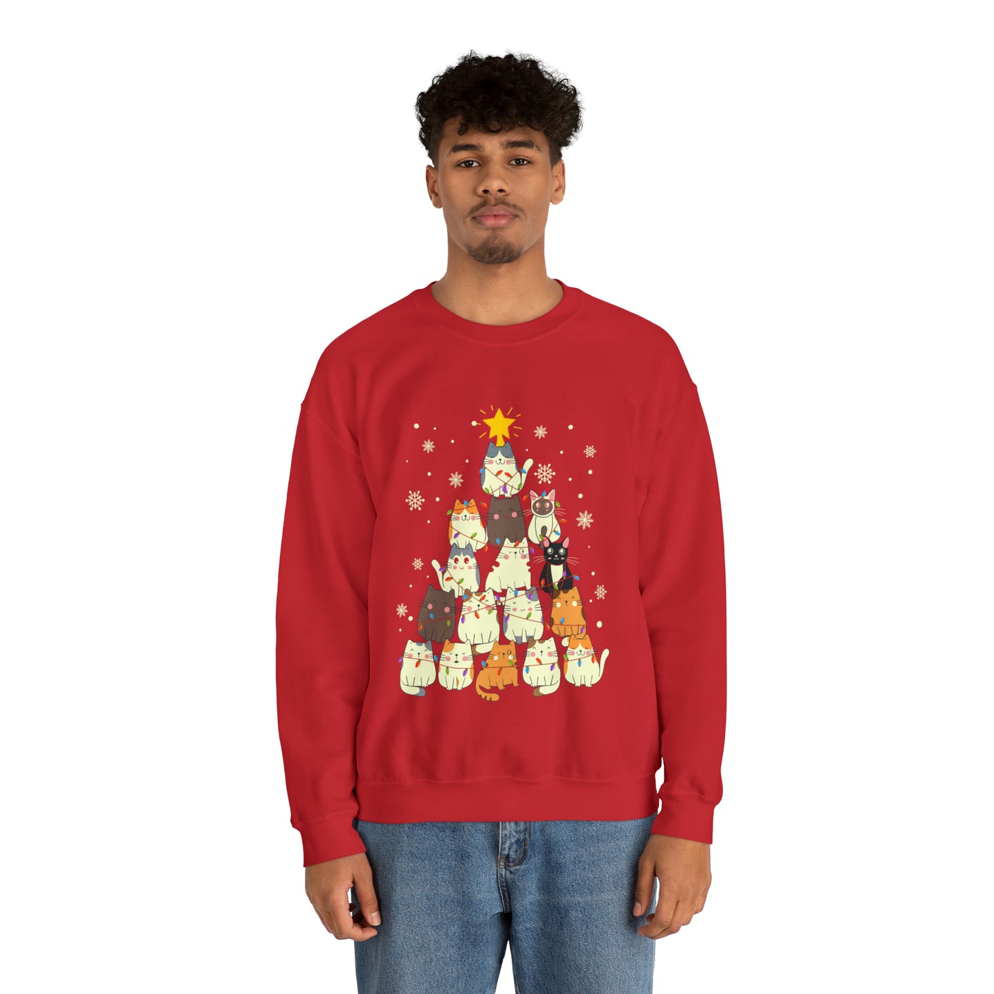 Cat Christmas sweater Kitty Christmas tree sweatshirt Family matching Merry Bright Christmas sweatshirt Christmas Sweater Holiday Christmas