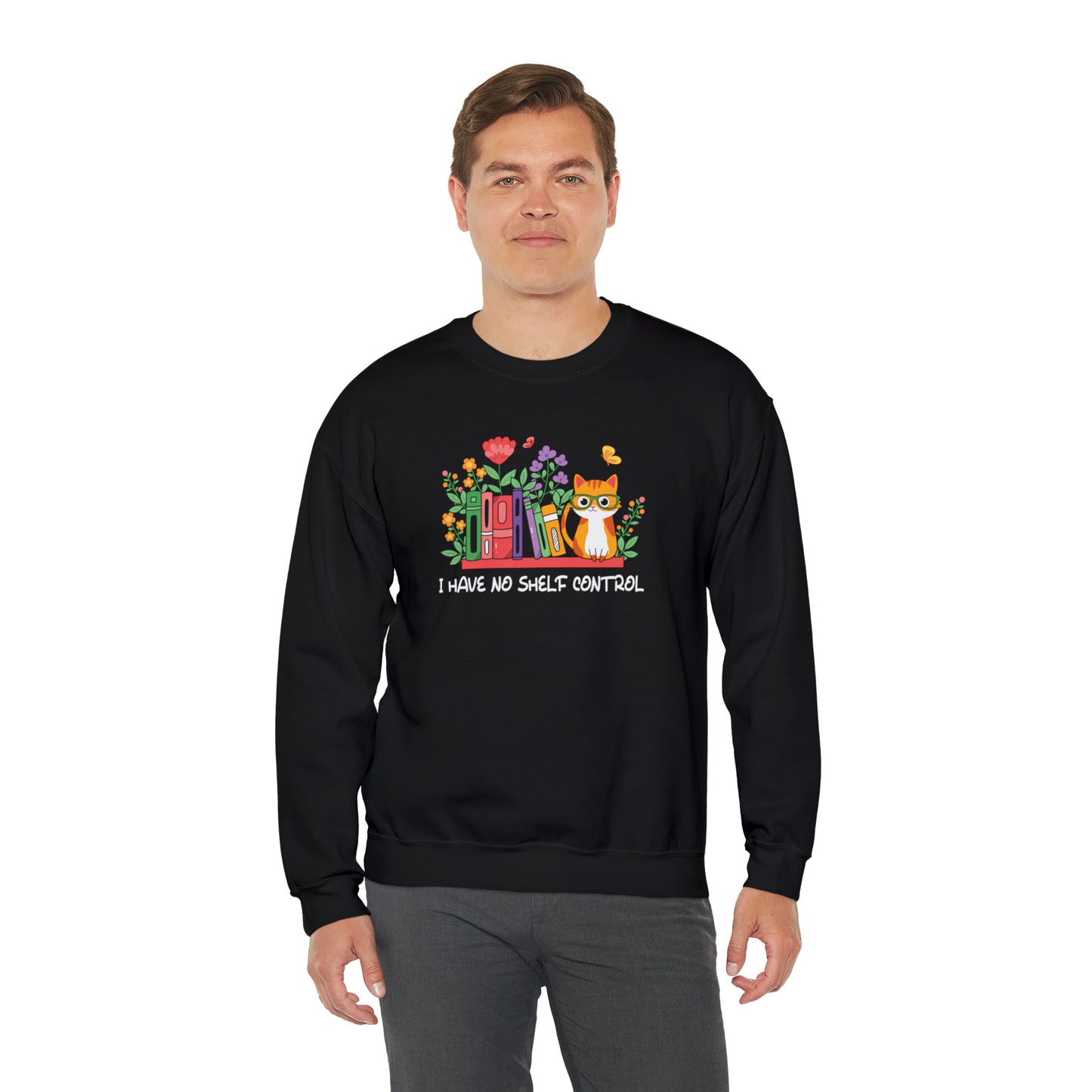 Cat lover Sweatshirt book lover sweater BookShelf control orange cat Shirt Halloween Cat Sweatshirt Gift for Cat Lover Gift for Cat Mom Gift