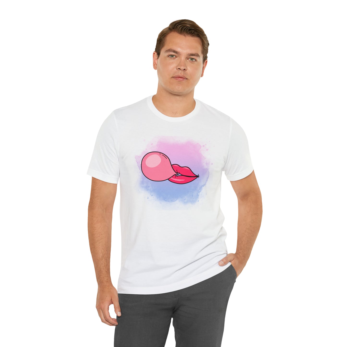 Bubble gum kiss shirt, Pink Gum Shirt, Galantine gift travel shirt, best friend trip, girls vacation trip, Unisex Jersey Short Sleeve Tee