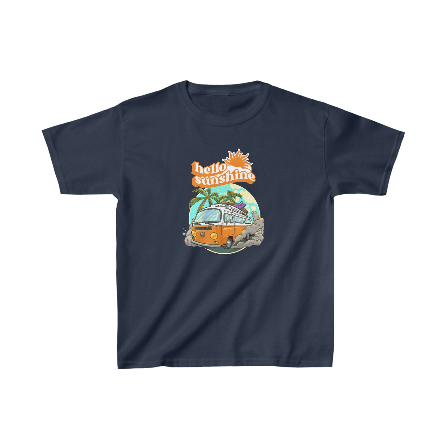 Retro Hello sunshine shirt kid summer shirt Bus party shirt birthday shirt kid birthday party shirt Christmas shirt Rainbow cloud kid shirt