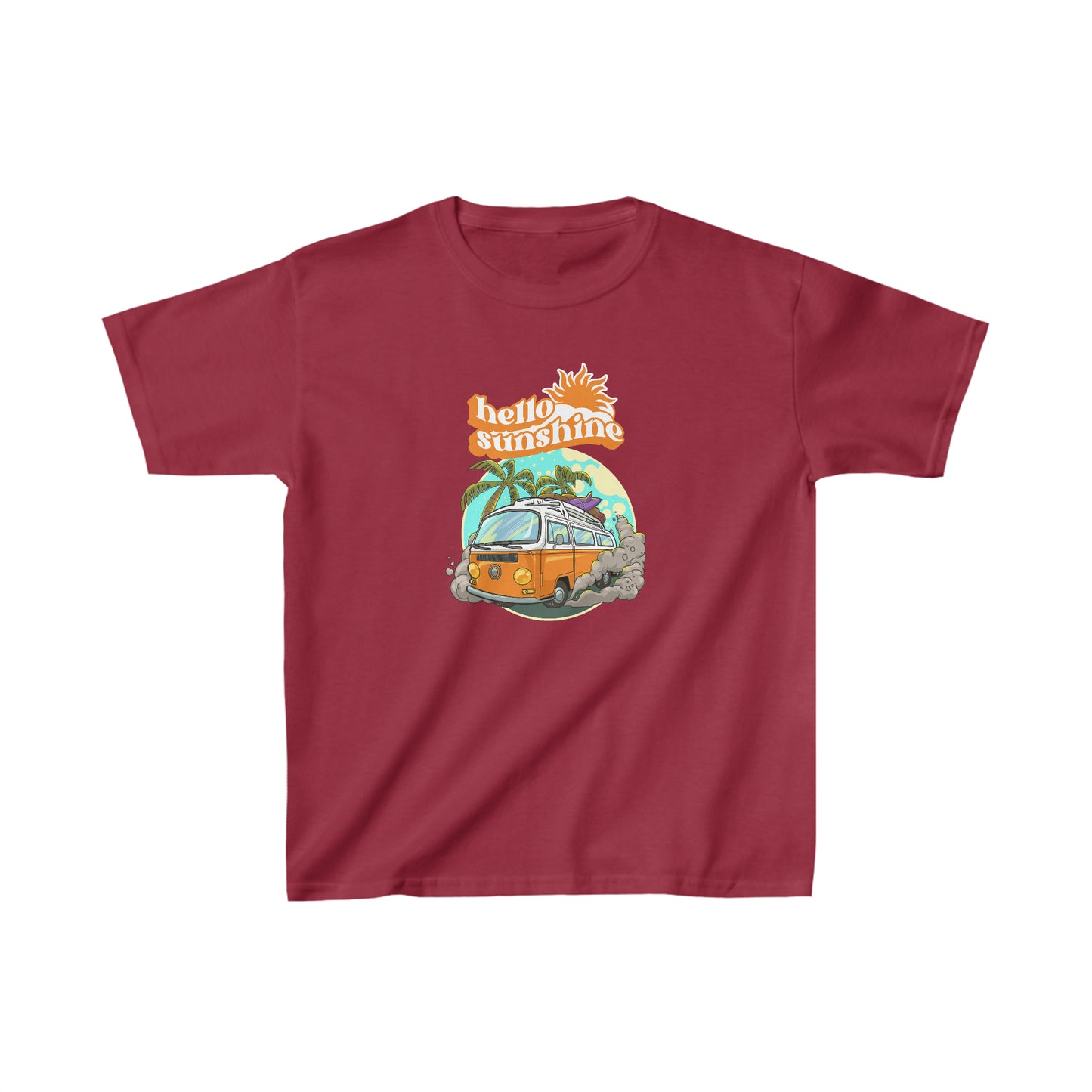 Retro Hello sunshine shirt kid summer shirt Bus party shirt birthday shirt kid birthday party shirt Christmas shirt Rainbow cloud kid shirt