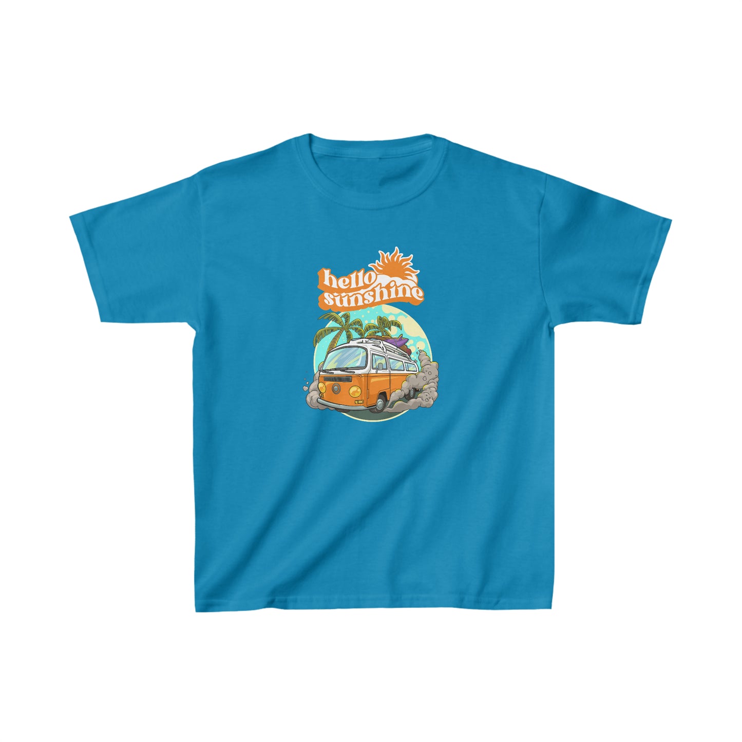 Retro Hello sunshine shirt kid summer shirt Bus party shirt birthday shirt kid birthday party shirt Christmas shirt Rainbow cloud kid shirt