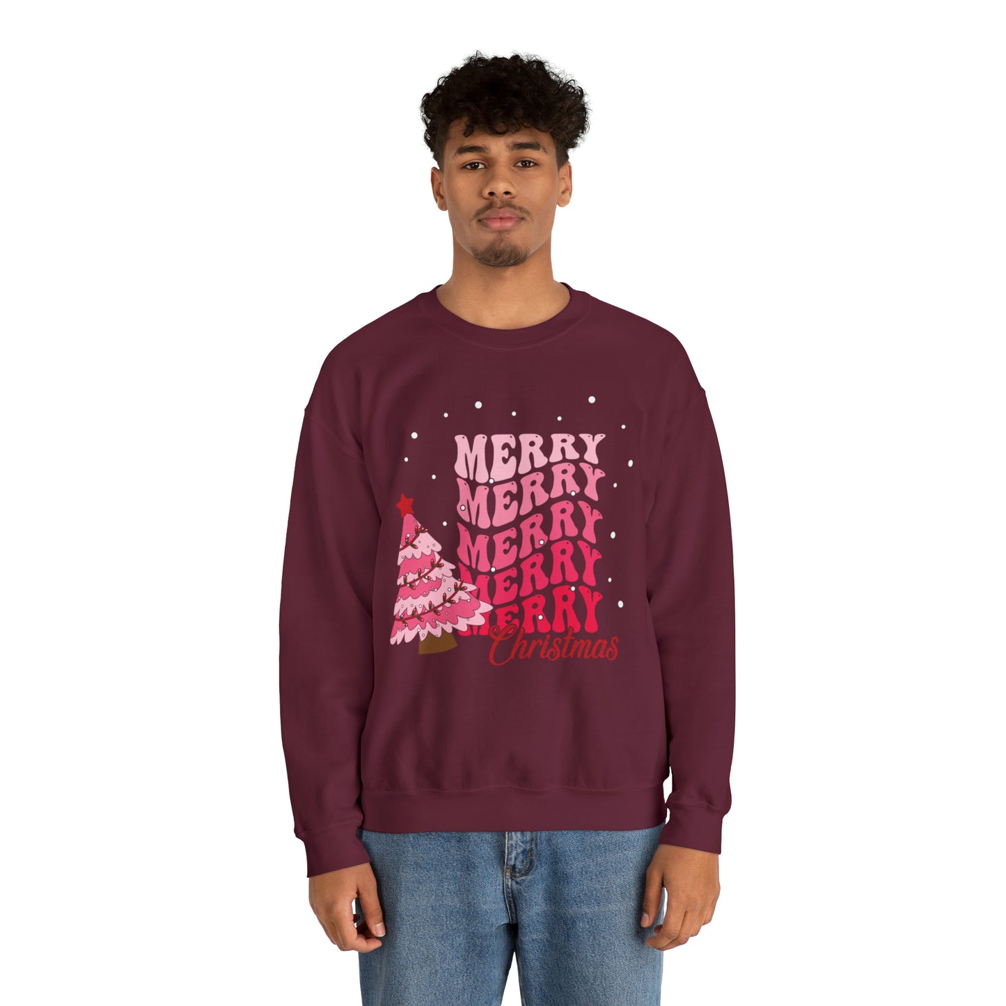 Festive AF sweater Pink Merry Bright Christmas Sweatshirt for Women Christmas Shirt Sweater Holiday Christmas gift for her gift for him
