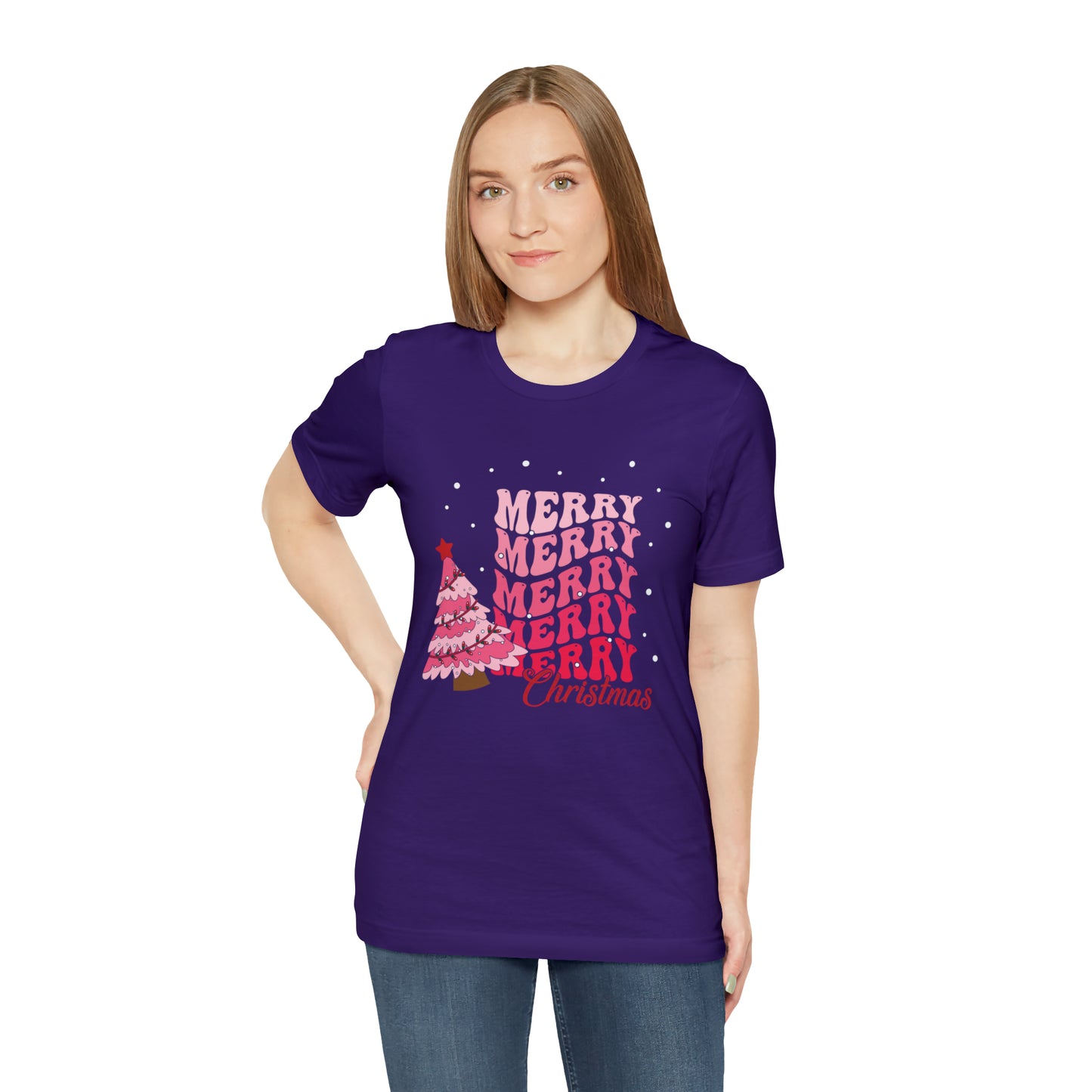 Festive AF shirt Pink Merry Bright Christmas Tshirt for Women Christmas Shirt Sweater Holiday Christmas gift for her gift for him unisex
