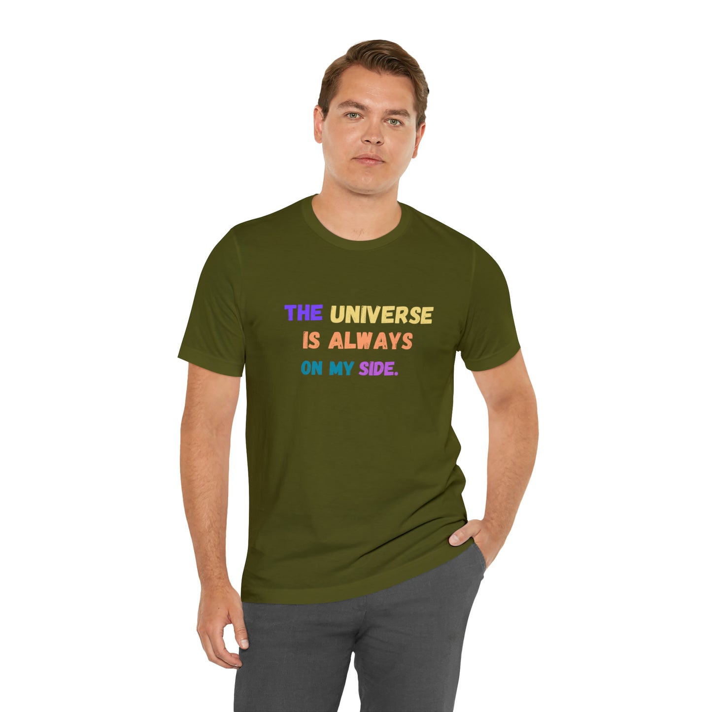 Spiritual shirt universe shirt yogawear gift for him gift for her best friend gift birthday gift Universe is always on my side T-shirt