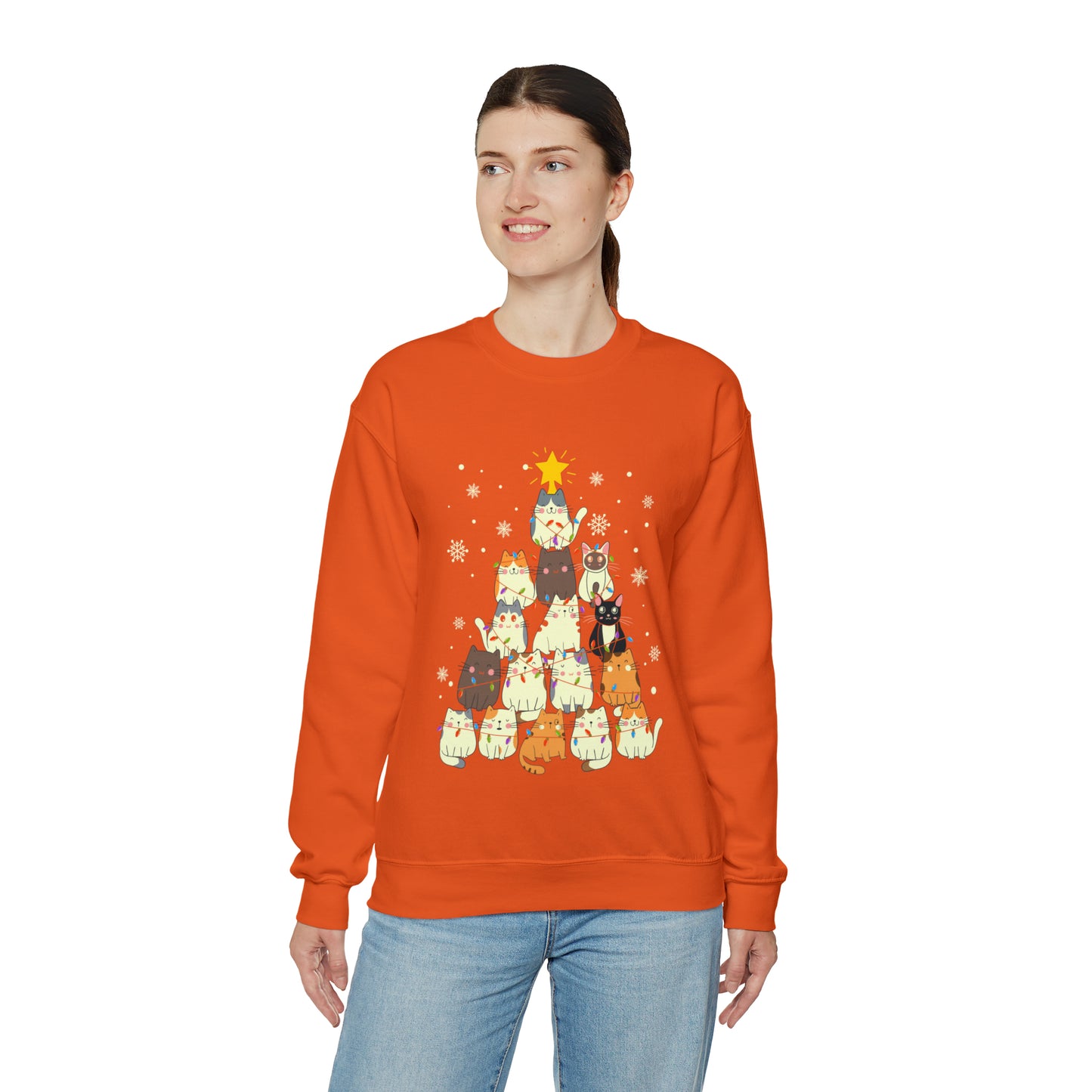 Cat Christmas sweater Kitty Christmas tree sweatshirt Family Cat lover gift for gift for him Merry Bright Christmas sweatshirt Christmas