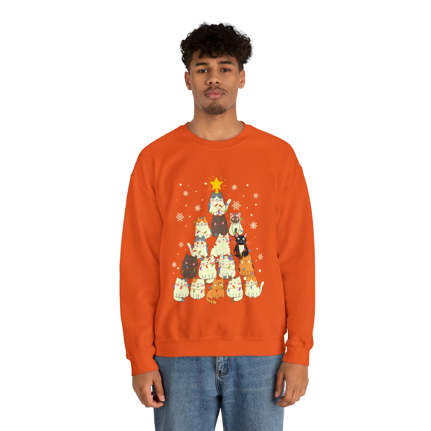 Cat Christmas sweater Kitty Christmas tree sweatshirt Family Cat lover gift for gift for him Merry Bright Christmas sweatshirt Christmas