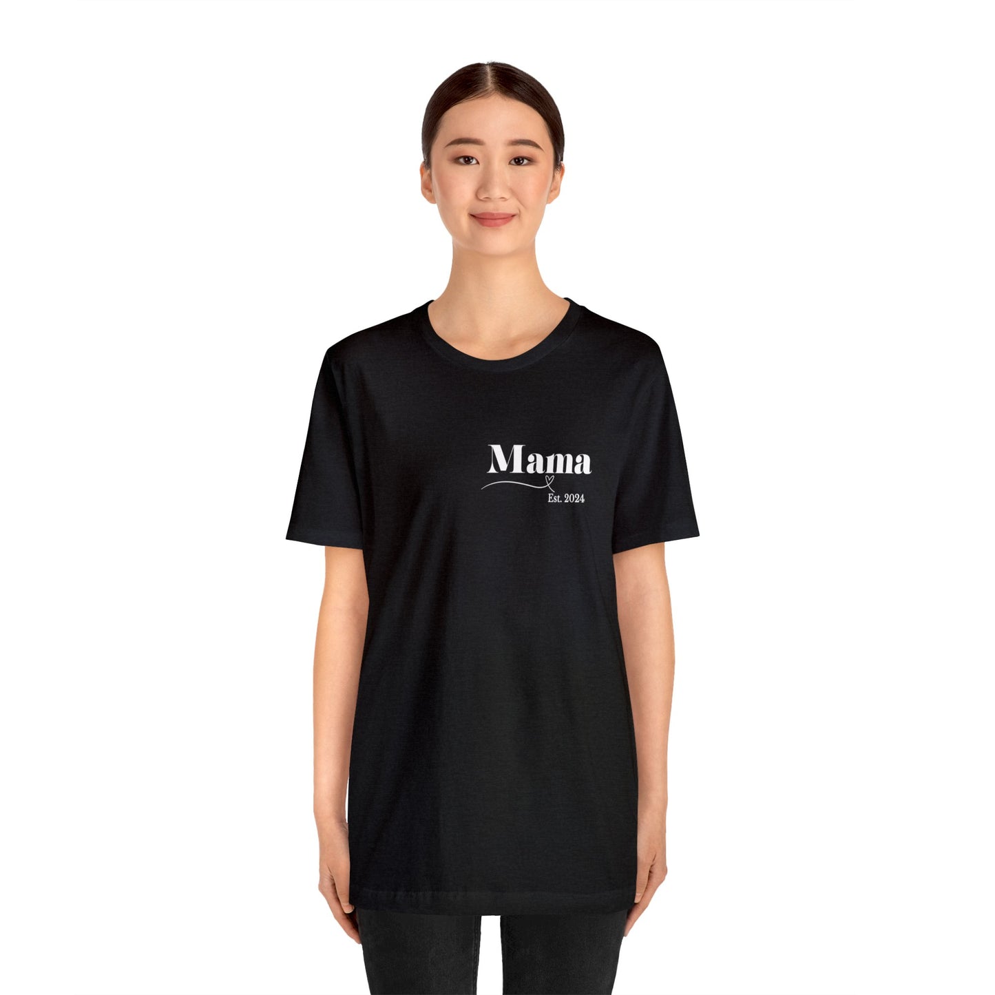 Mama shirt mama date shirt pregnancy reveal shirt new mom shirt Christmas gift for her gift for him bridal shower gift