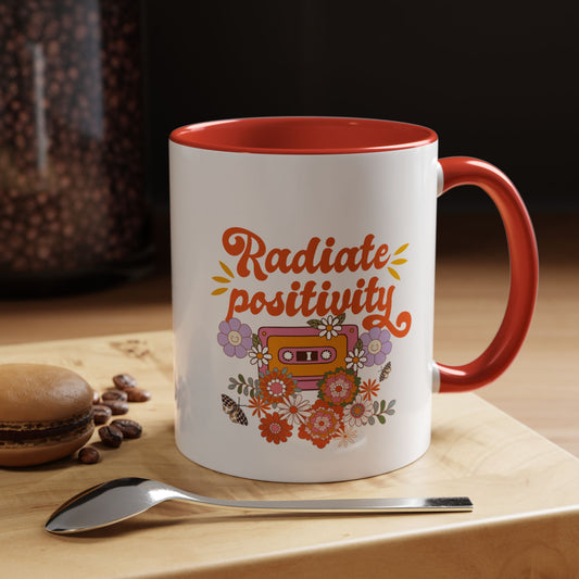 Copy of Radiate positivity mug Morning affirmation mug shining light mug Delulu mug retro gift Christmas gift for her gift for him bestie gift