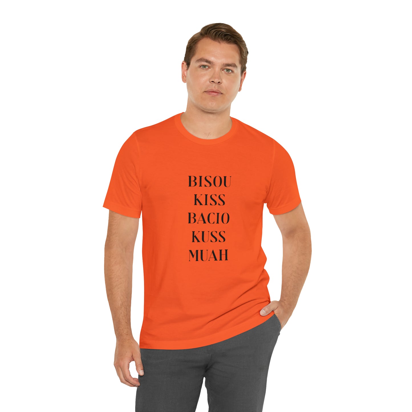 Bisou kiss shirt, travel shirt, best friend trip, girls vacation trip, Unisex Jersey Short Sleeve Tee