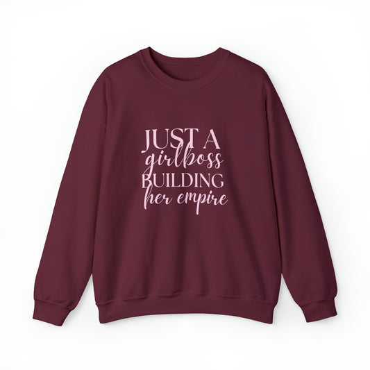 Boss Babe sweatshirt,Girlboss Sweatshirt, Just a girlboss building her empire, Bossbabe sweater,Christmas gift for her,Birthday gift