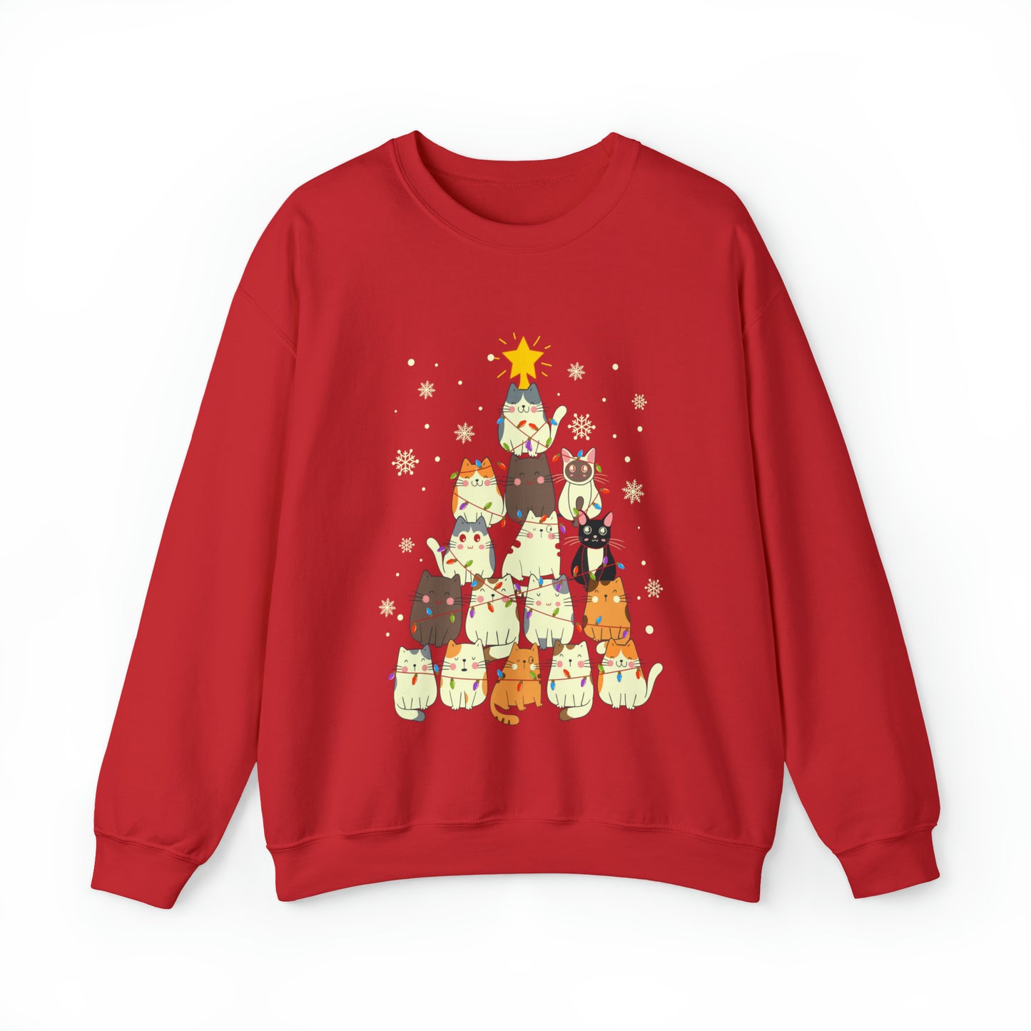 Cat Christmas sweater Kitty Christmas tree sweatshirt Family Cat lover gift for gift for him Merry Bright Christmas sweatshirt Christmas