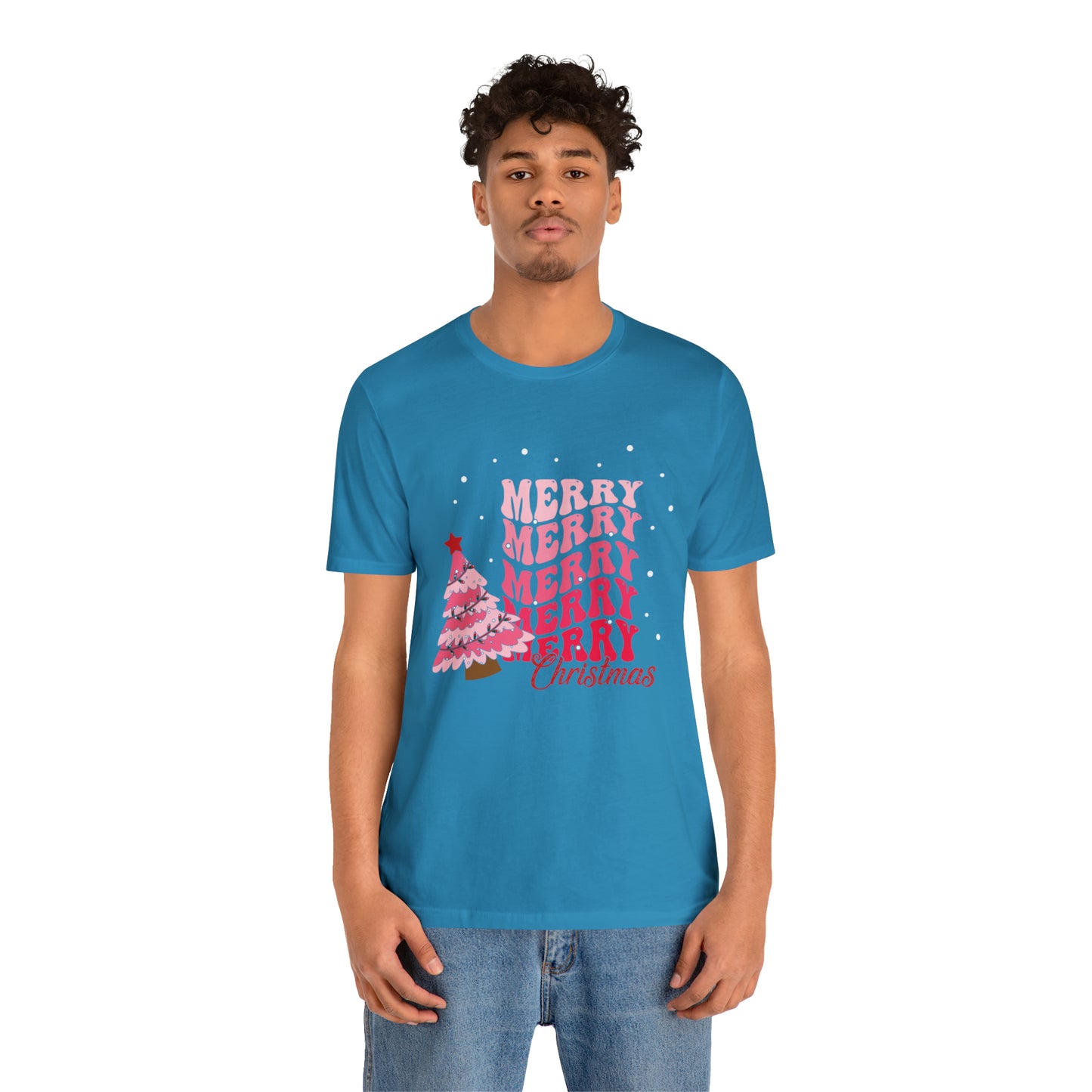 Festive AF shirt Pink Merry Bright Christmas Tshirt for Women Christmas Shirt Sweater Holiday Christmas gift for her gift for him unisex