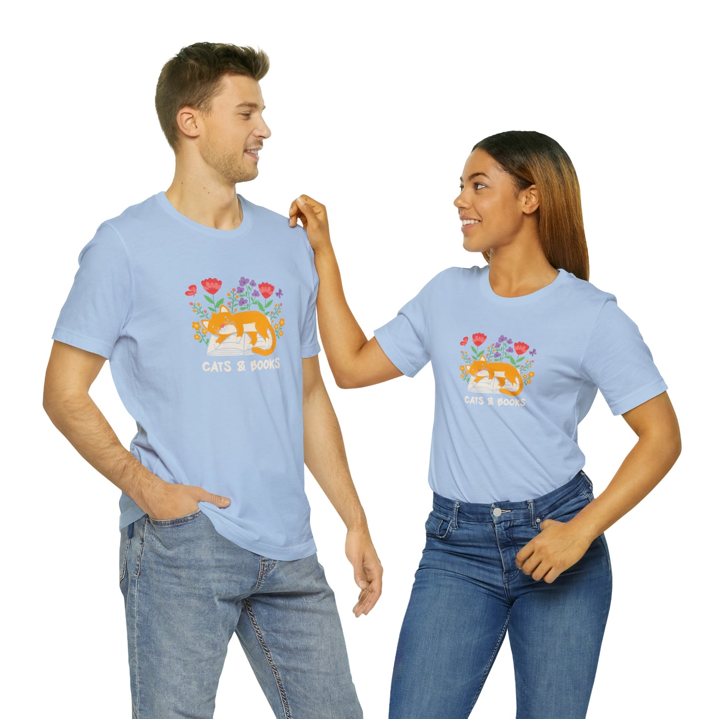 Cat Mom Shirt Cat Lover Tee Cute Book Cat Shirt Floral Book Shirt Book Lover Sweatshirt Reader Bookish Tee Cat Themed Gift For Women for men
