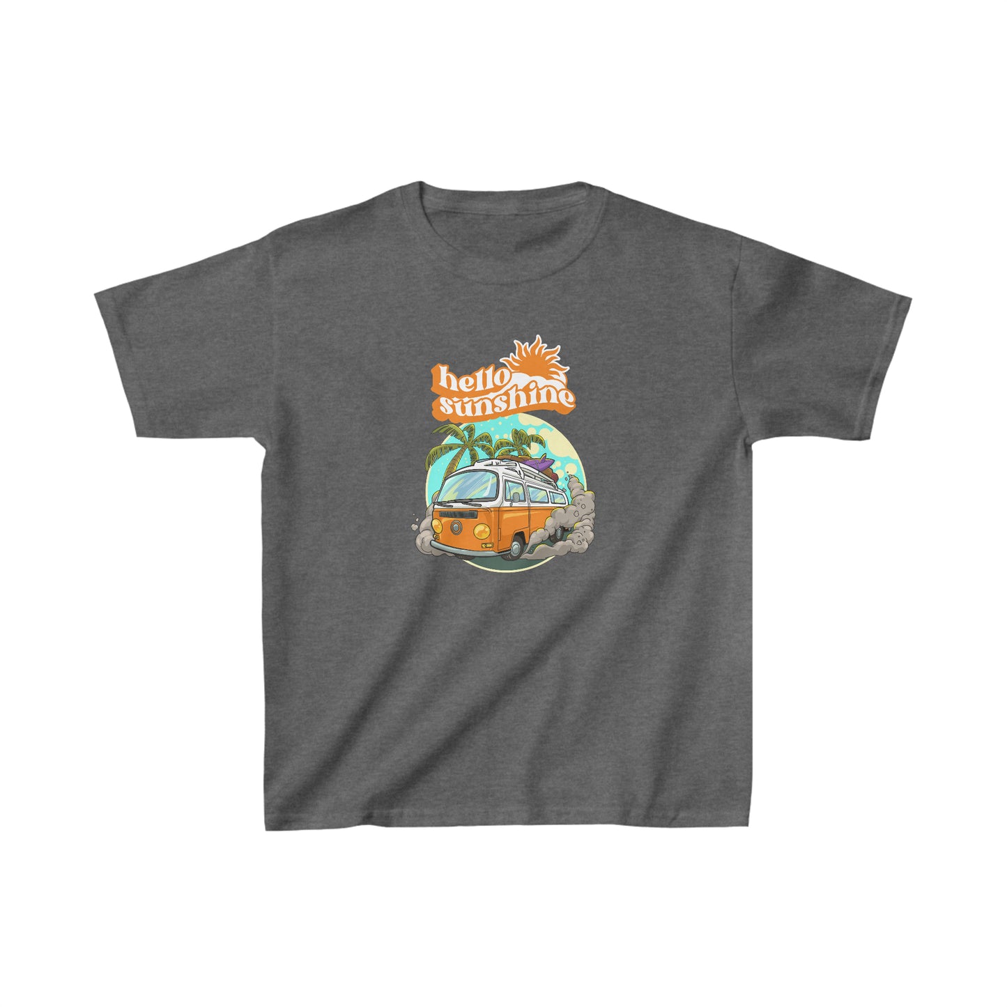 Retro Hello sunshine shirt kid summer shirt Bus party shirt birthday shirt kid birthday party shirt Christmas shirt Rainbow cloud kid shirt