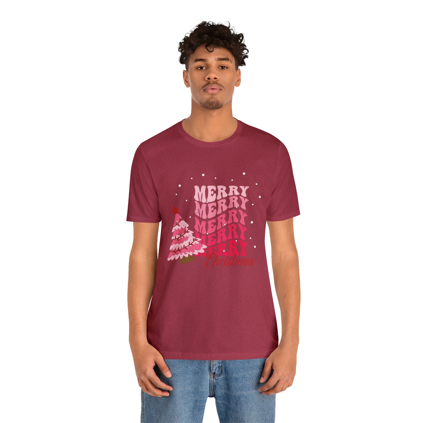 Festive AF shirt Pink Merry Bright Christmas Tshirt for Women Christmas Shirt Sweater Holiday Christmas gift for her gift for him unisex