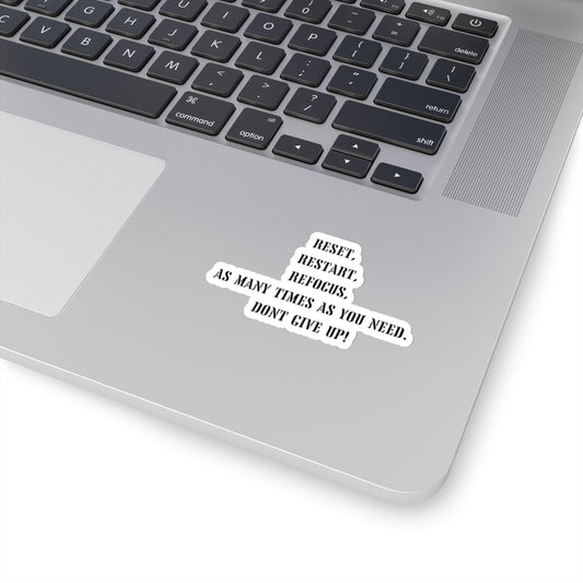 Motivational sticker funny reset restart refocus gift funny mom gift bestfriend gift Kiss-Cut Stickers positive stickers bear rainbow
