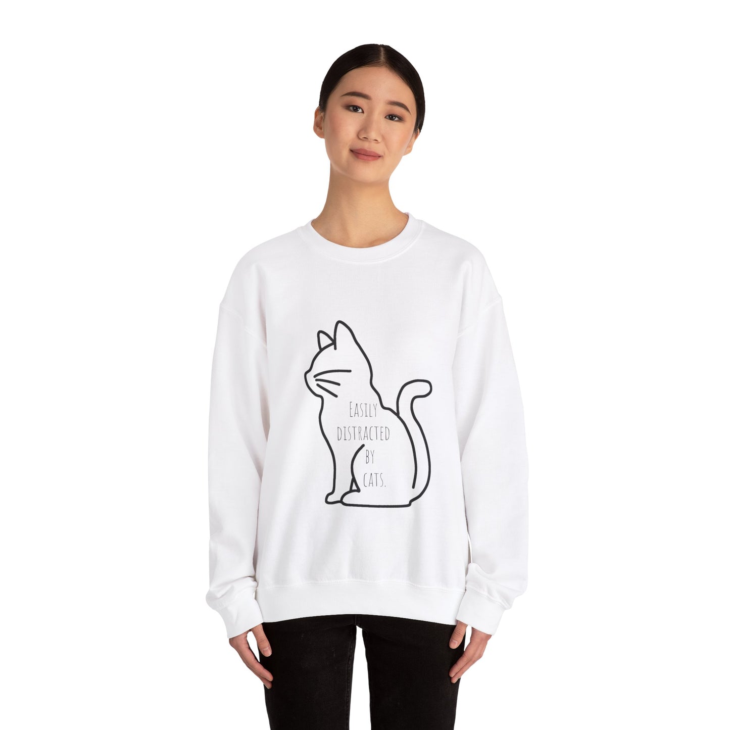 Easily distracted by cats Sweatshirt Christmas gift for cat lover funny cat sweater gift knitting gift for him gift for her best friend gift