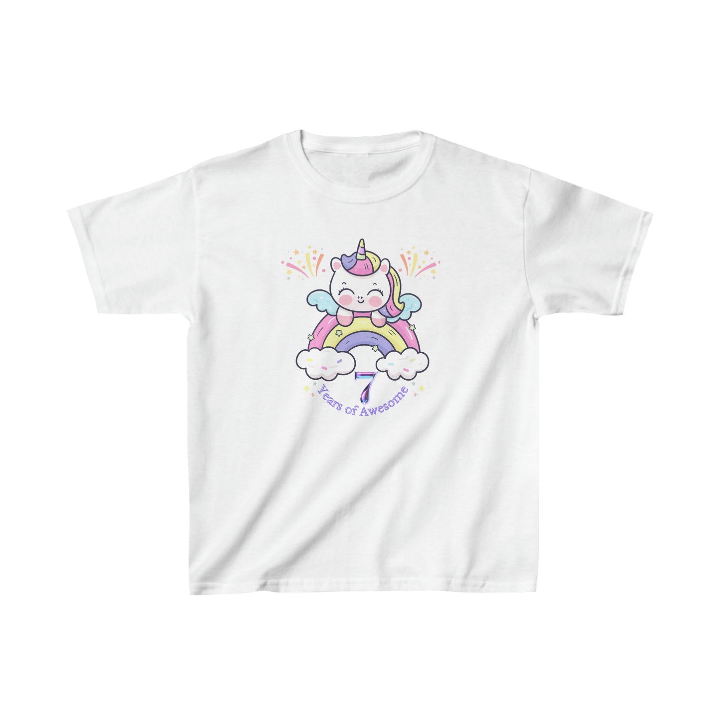 Birthday girl shirt 7 year birthday shirt kid wavy birthday party shirt Christmas shirt Rainbow cloud kid shirt birthday shirts birthday