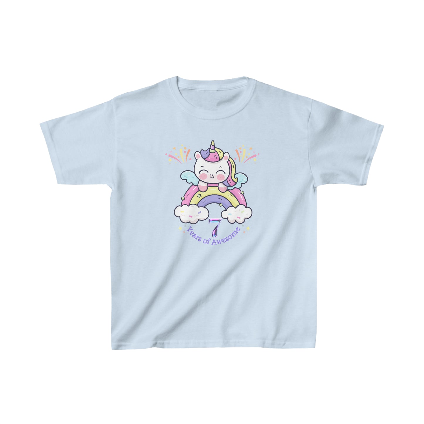 Birthday girl shirt 7 year birthday shirt kid wavy birthday party shirt Christmas shirt Rainbow cloud kid shirt birthday shirts birthday