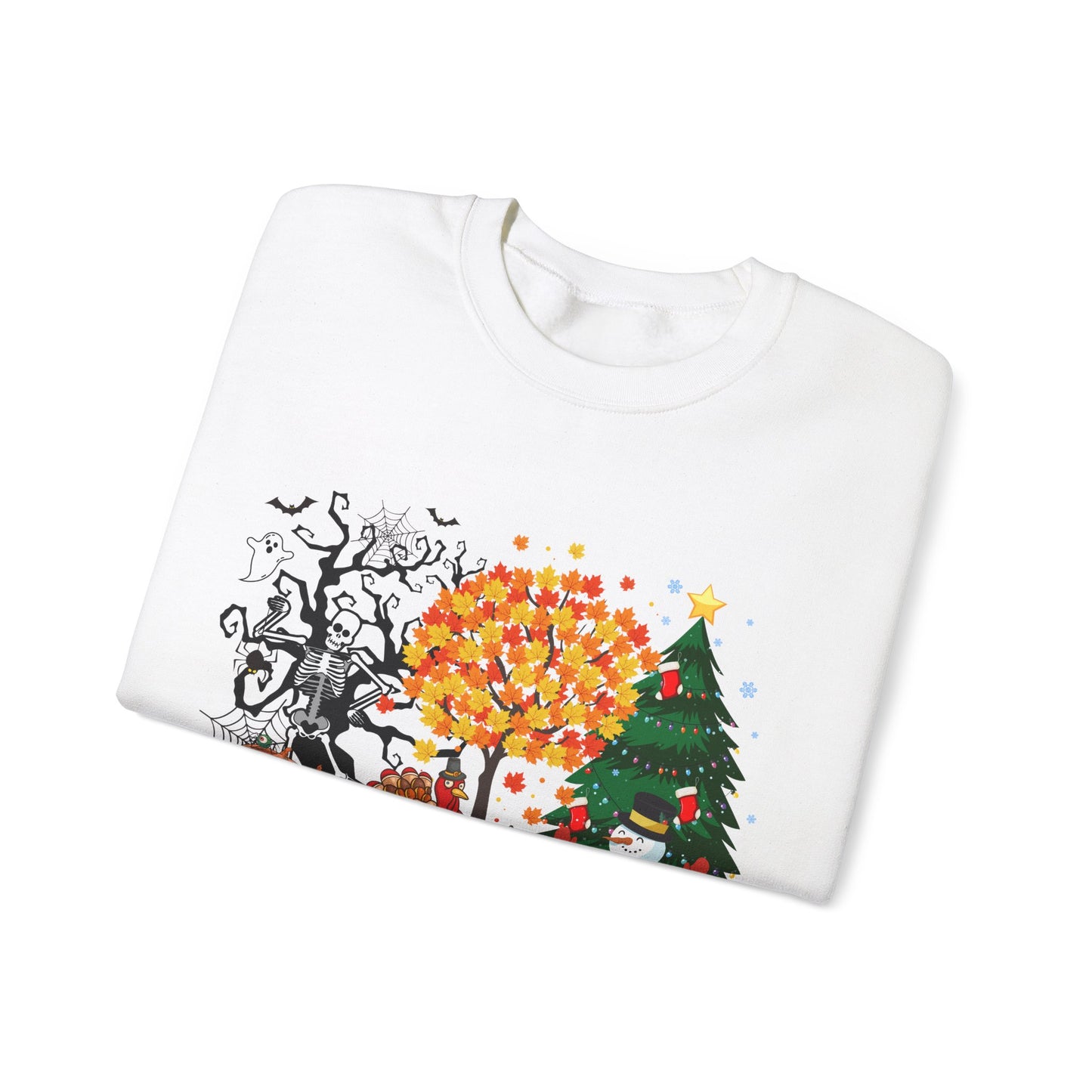 Happy Hallothanksmas Sweatshirt Halloween Gift For Women Christmas Sweatshirt Cute Halloween Sweater Colorful Halloween Sweatshirt christmas