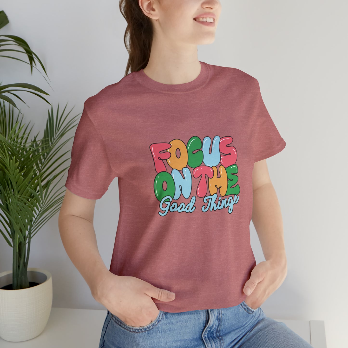 Focus on the good things shirt positive vibes shirt good vibes tee yogawear zen clothes bohemian top Women's Christmas gift for her for him