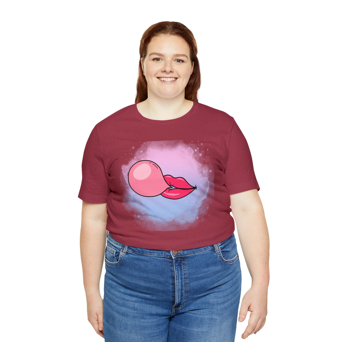 Bubble gum kiss shirt, Pink Gum Shirt, Galantine gift travel shirt, best friend trip, girls vacation trip, Unisex Jersey Short Sleeve Tee