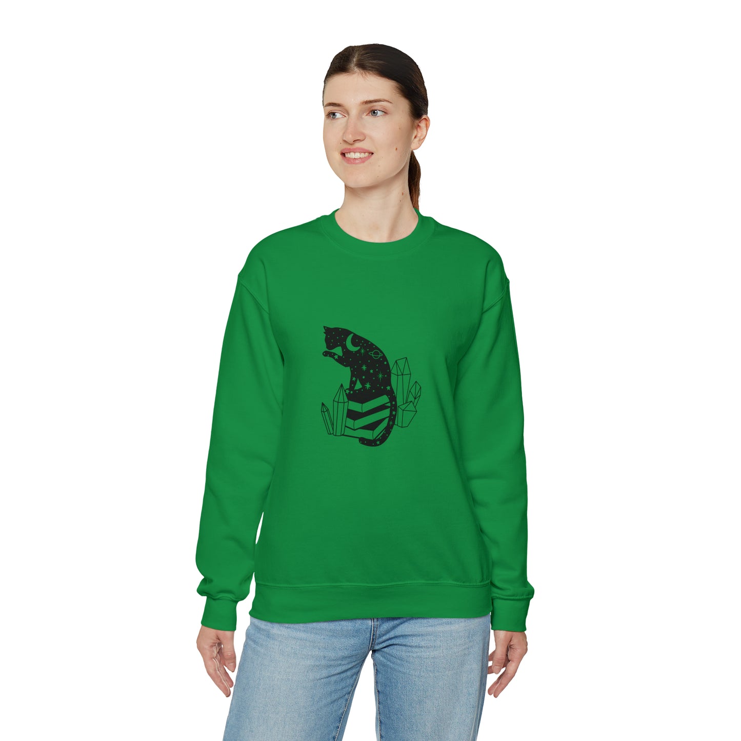 Cat lover Sweatshirt book lover sweater Crystal lover Shirt Halloween Cat Sweatshirt Gift for Cat Lover Gift for Cat Mom Gift moon