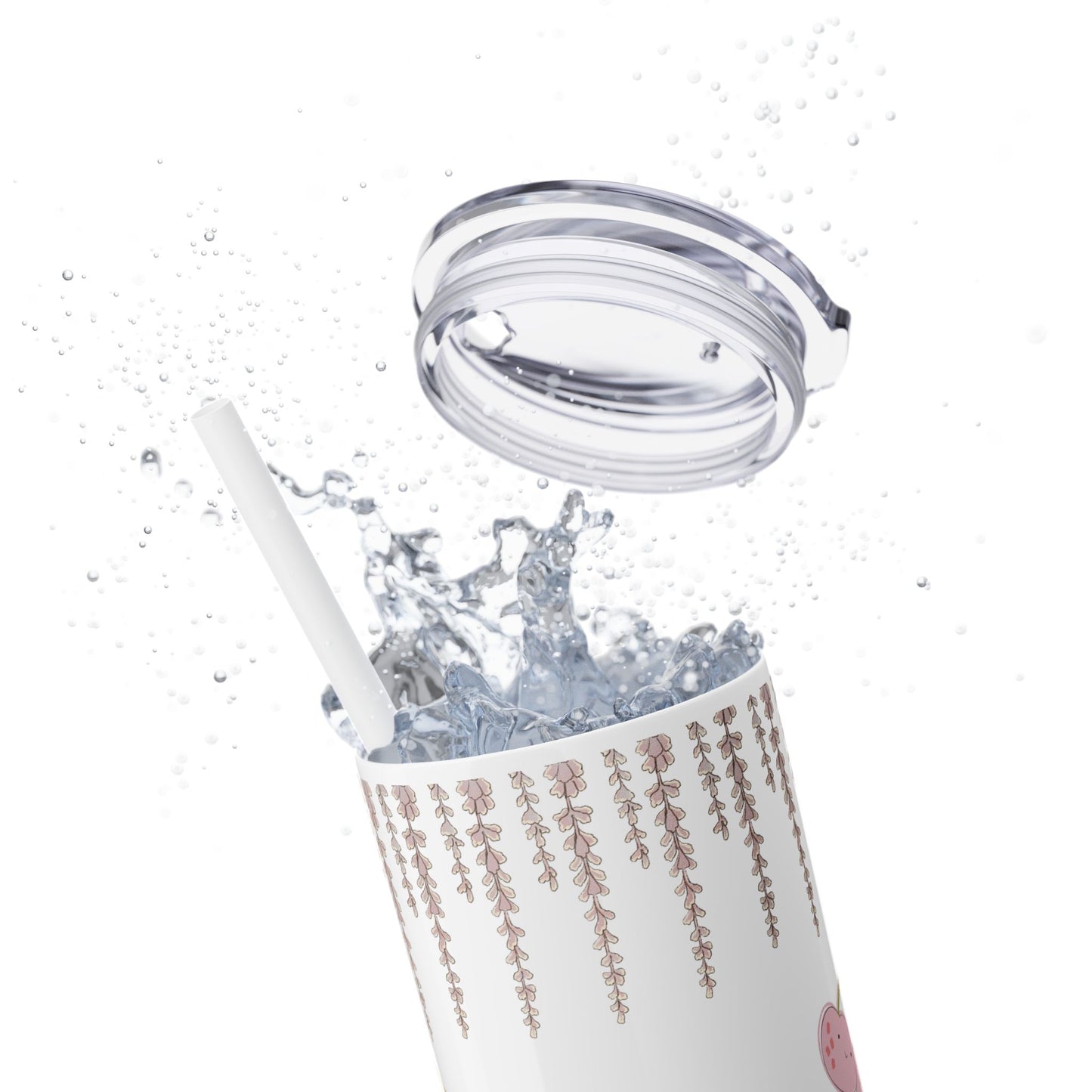 Cute Animal Skinny Tumbler with Straw Kawaii bottle 20oz - Perfect for Kids, Pets Lovers, Birthday Gift, Travel, Summer Fun