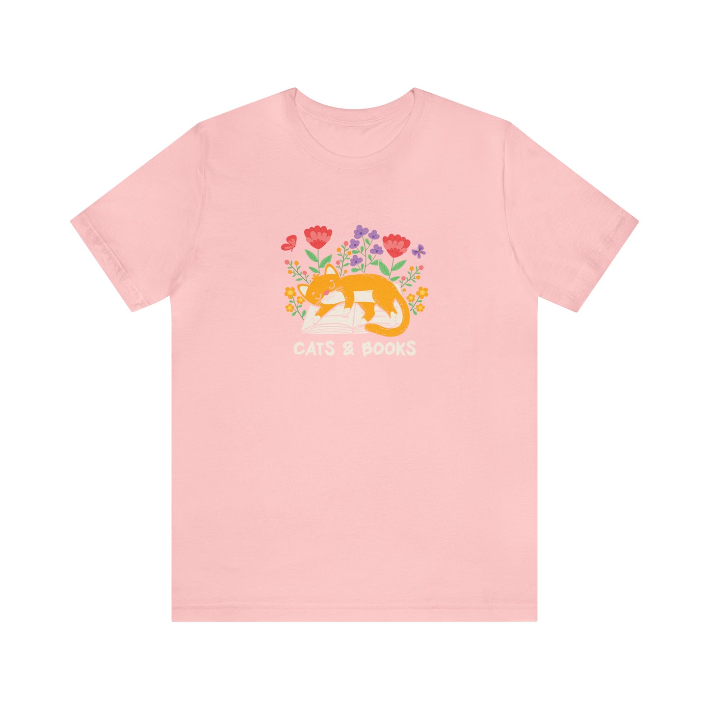 Cat Mom Shirt Cat Lover Tee Cute Book Cat Shirt Floral Book Shirt Book Lover Sweatshirt Reader Bookish Tee Cat Themed Gift For Women for men