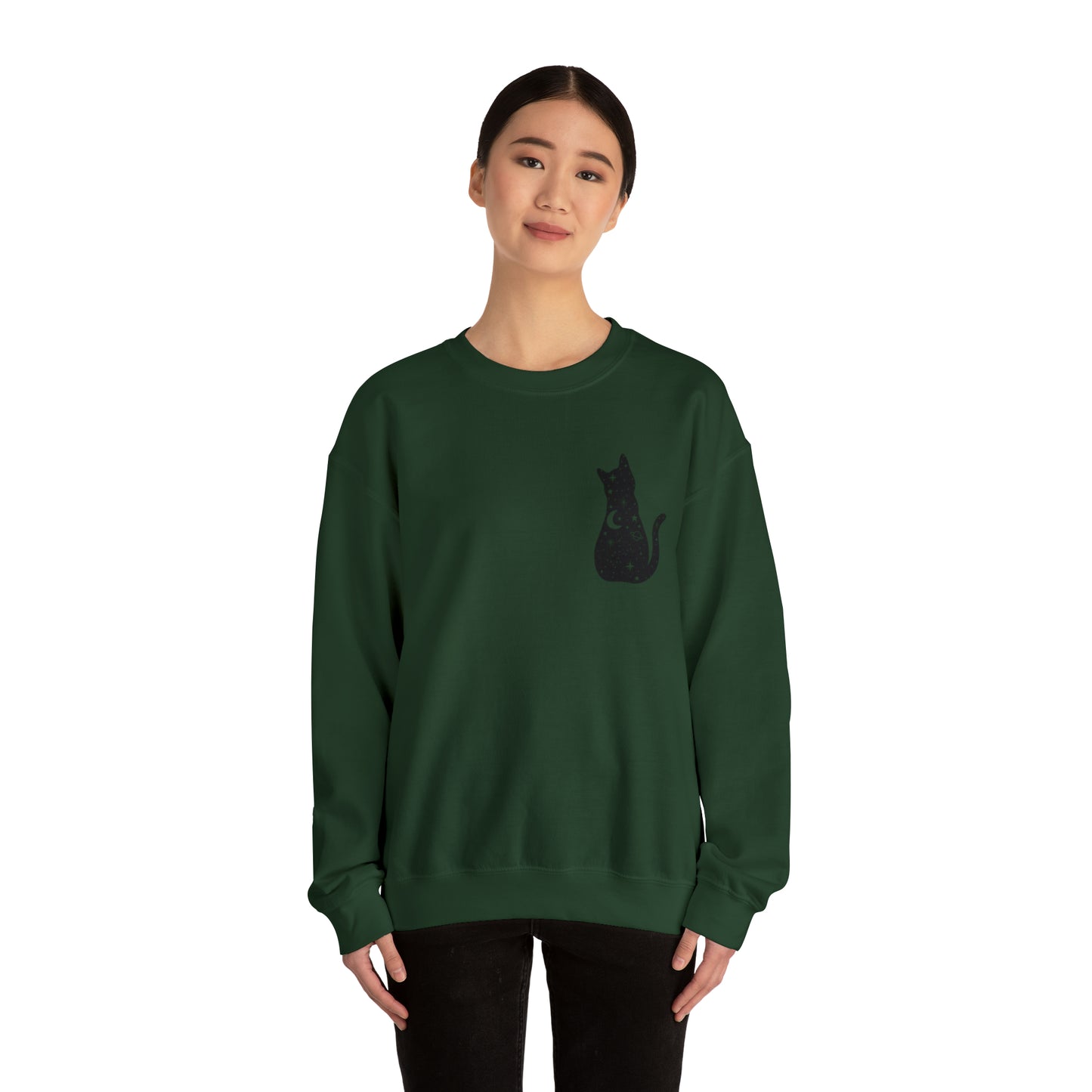 Halloween Sweatshirt Black Cat Shirt Halloween Sweater Halloween Cat Sweatshirt Gift for Cat Lover Gift Black Cat Gift for Cat Mom Gift Moon
