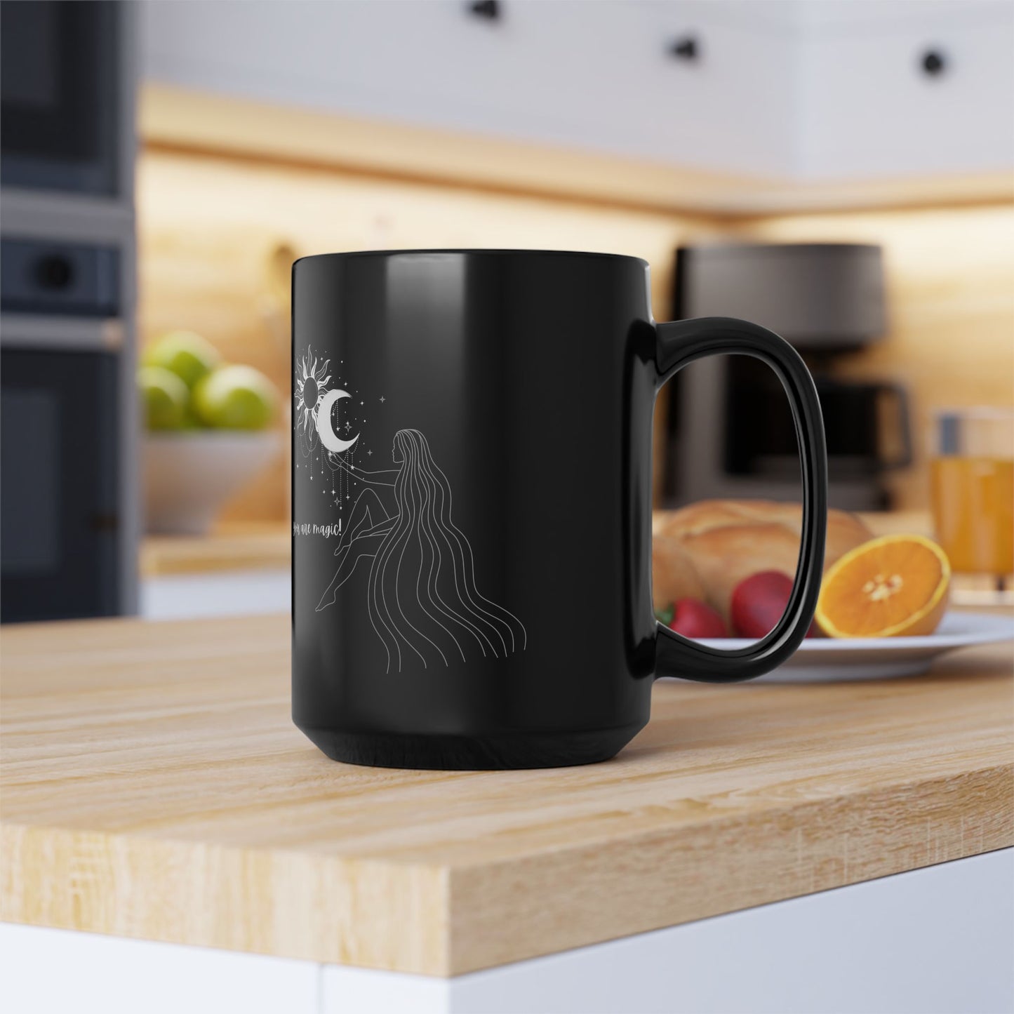 You are Magic mug spiritual mug Witchy gift manifesting mug moon gift moon lady things mug I like spooky funny gift best friend gift Christmas BlackMug(11oz,15oz)